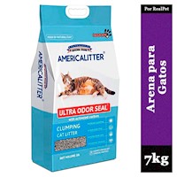Arena para Gatos AmericaLitter Ultra Odor Seal Carbón 7 kg